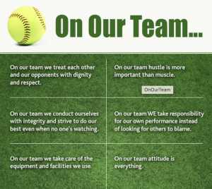 on our team - printable fastpitch softball coaches coaching