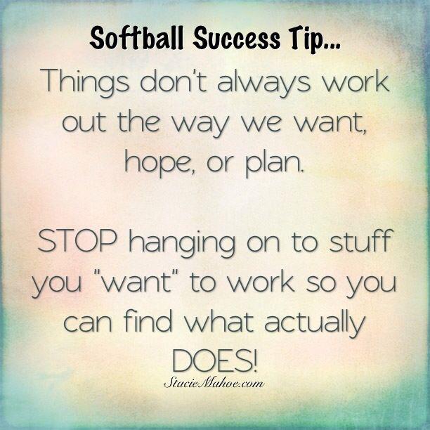 softball success tip: stop hanging on