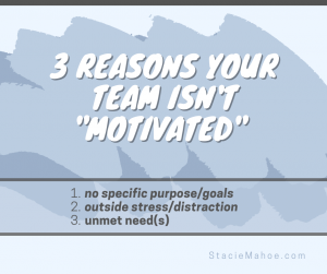 3 reasons your team isn't motivated