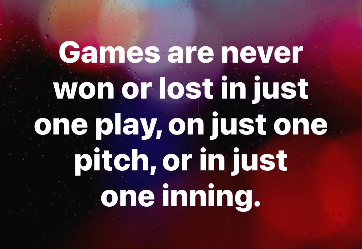 games are never won or lost on just one play
